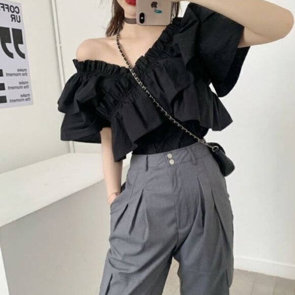 NWT Korean style black top 3 - Picture 1 of 3